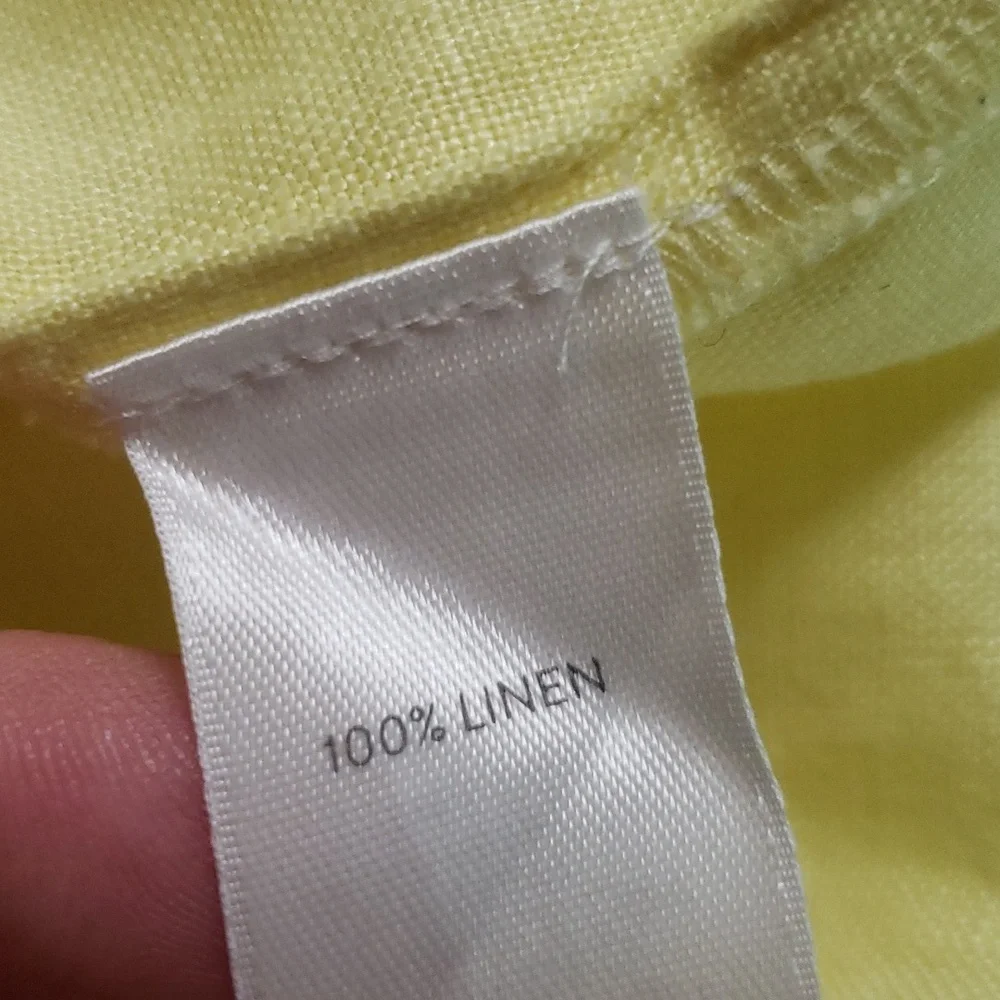 J Jill Love Linen butter-yellow linen midi dress with pockets size large - Picture 12 of 14